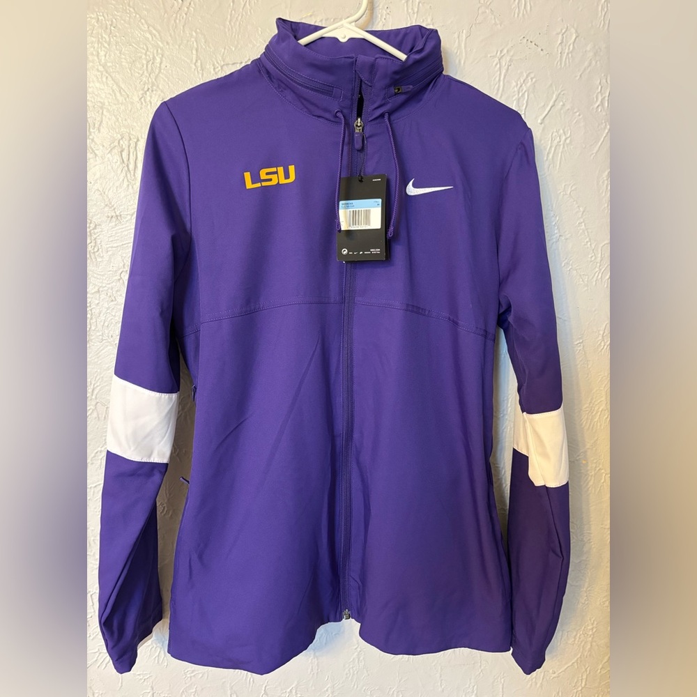 NWT Nike Dri-Fit Women’s LSU Full Zip Track Jacket - Purple, Gold & White - M
